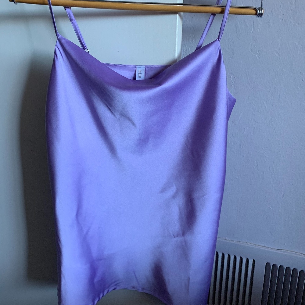 NEW PURPLE SILK TOP!!